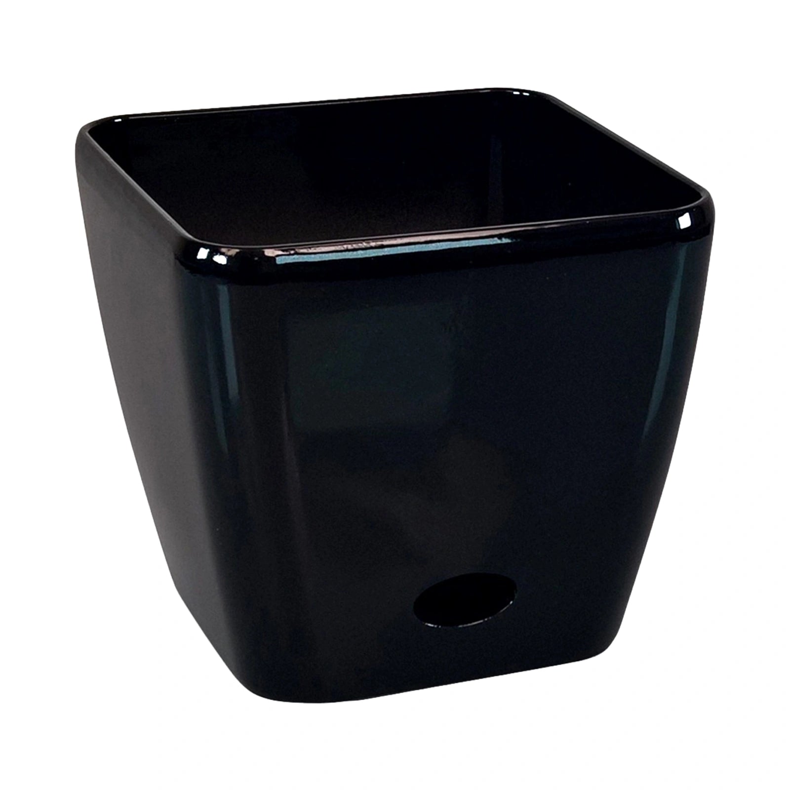 Moda 18cm Black Square Self Watering Plastic Pot