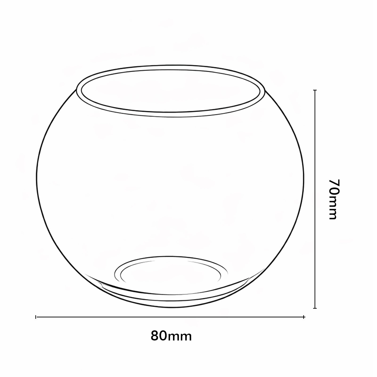 Moda 10cm Glass Bowl Planter, small round glass bowl pot for succulents and small indoor plants