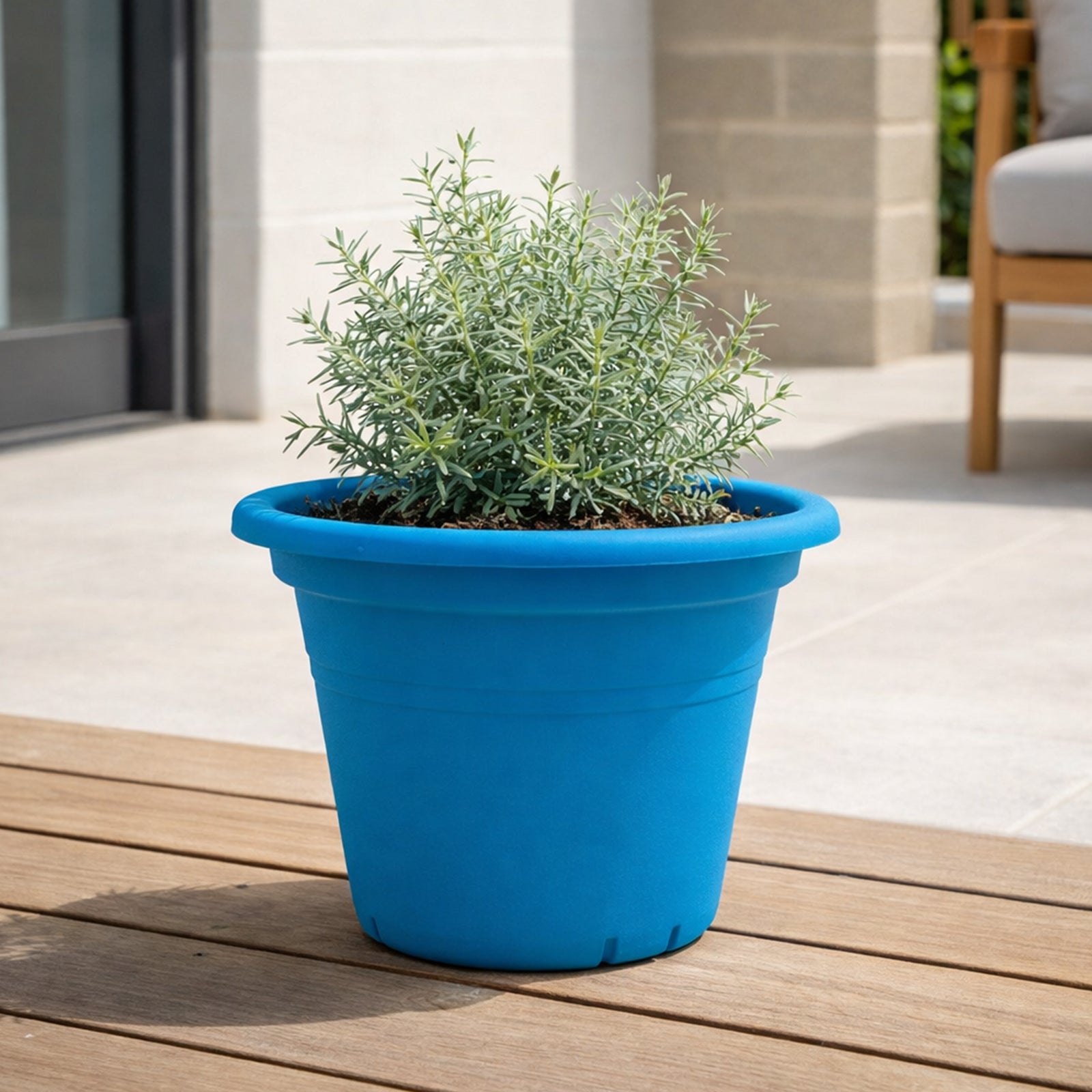 Moda 15cm Round Transparent Aqua Plastic Pot, small aqua transparent round plastic pot for indoor plants