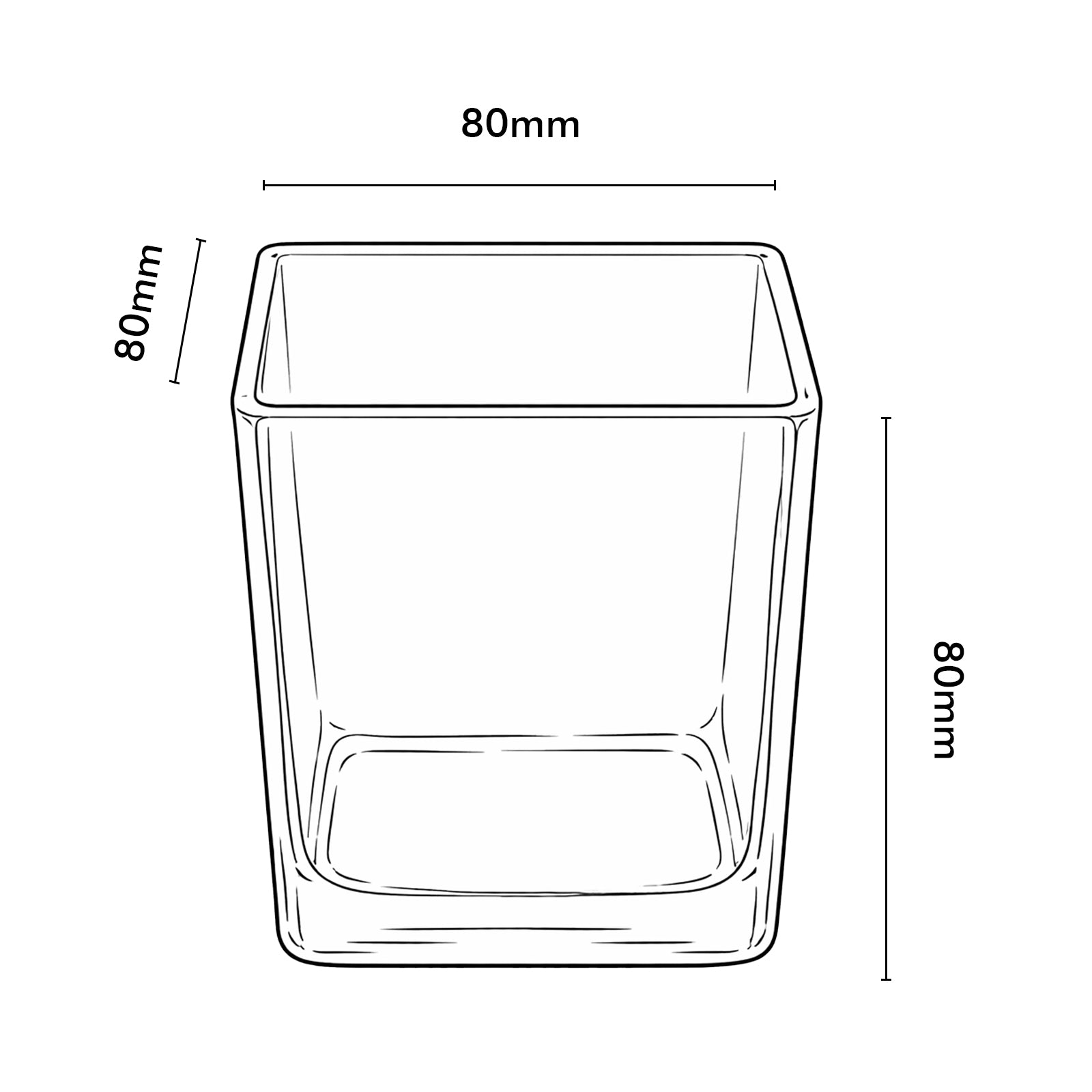 Moda 8cm Glass Square Planter, small square glass pot for succulents and small indoor plants