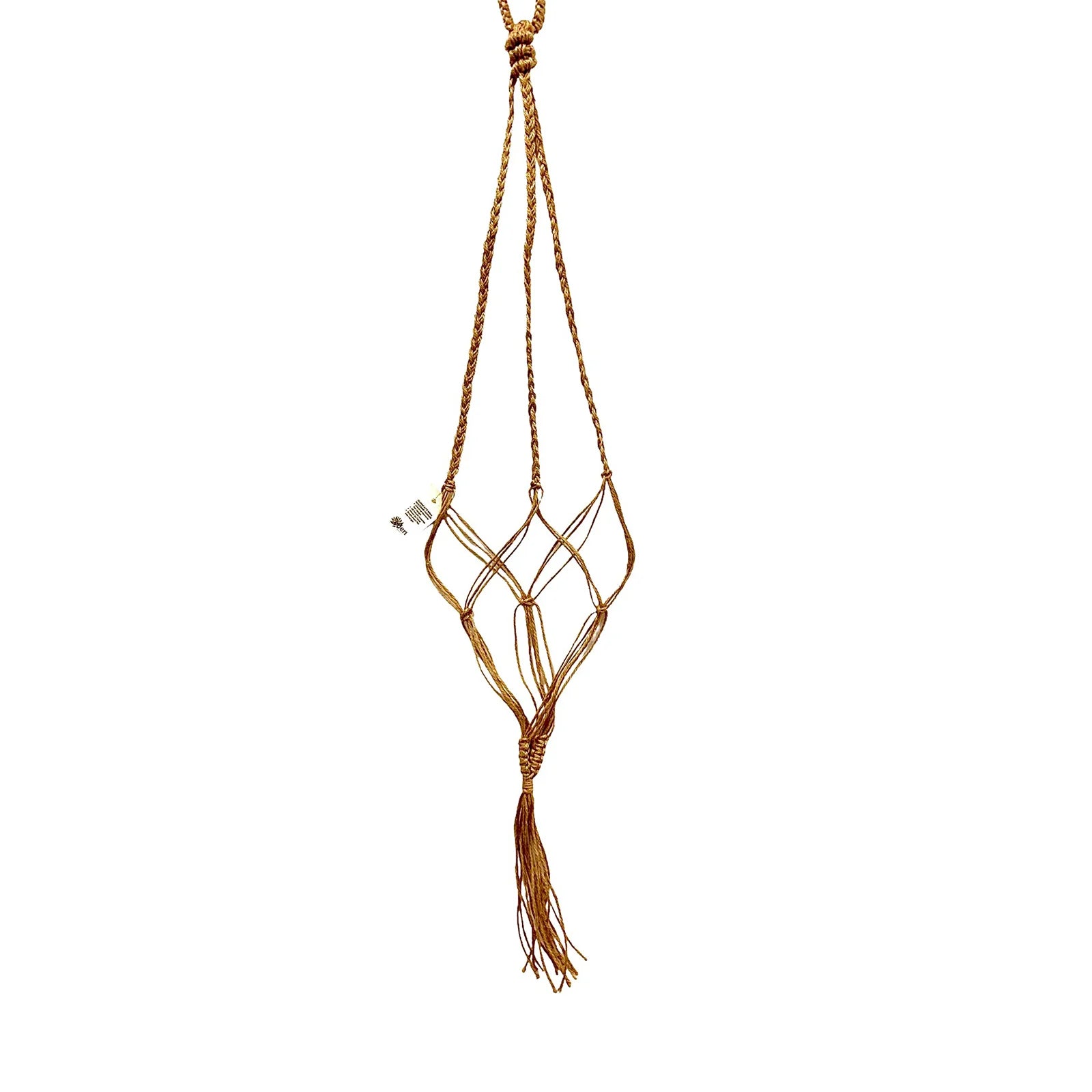 Moda 100cm Classic Jute Macrame Plant Hanger, natural jute rope hanging pot holder for indoor plants