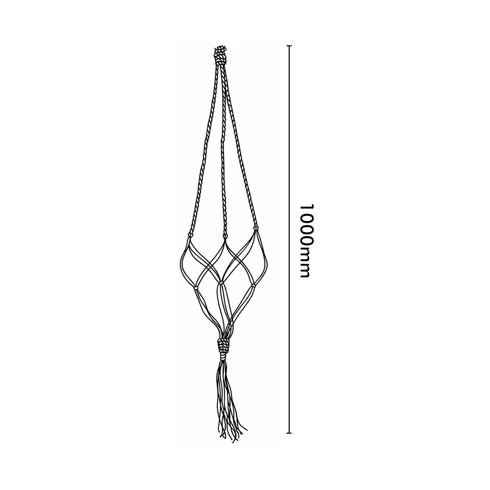 Moda 100cm Classic Jute Macrame Plant Hanger, natural jute rope hanging pot holder for indoor plants