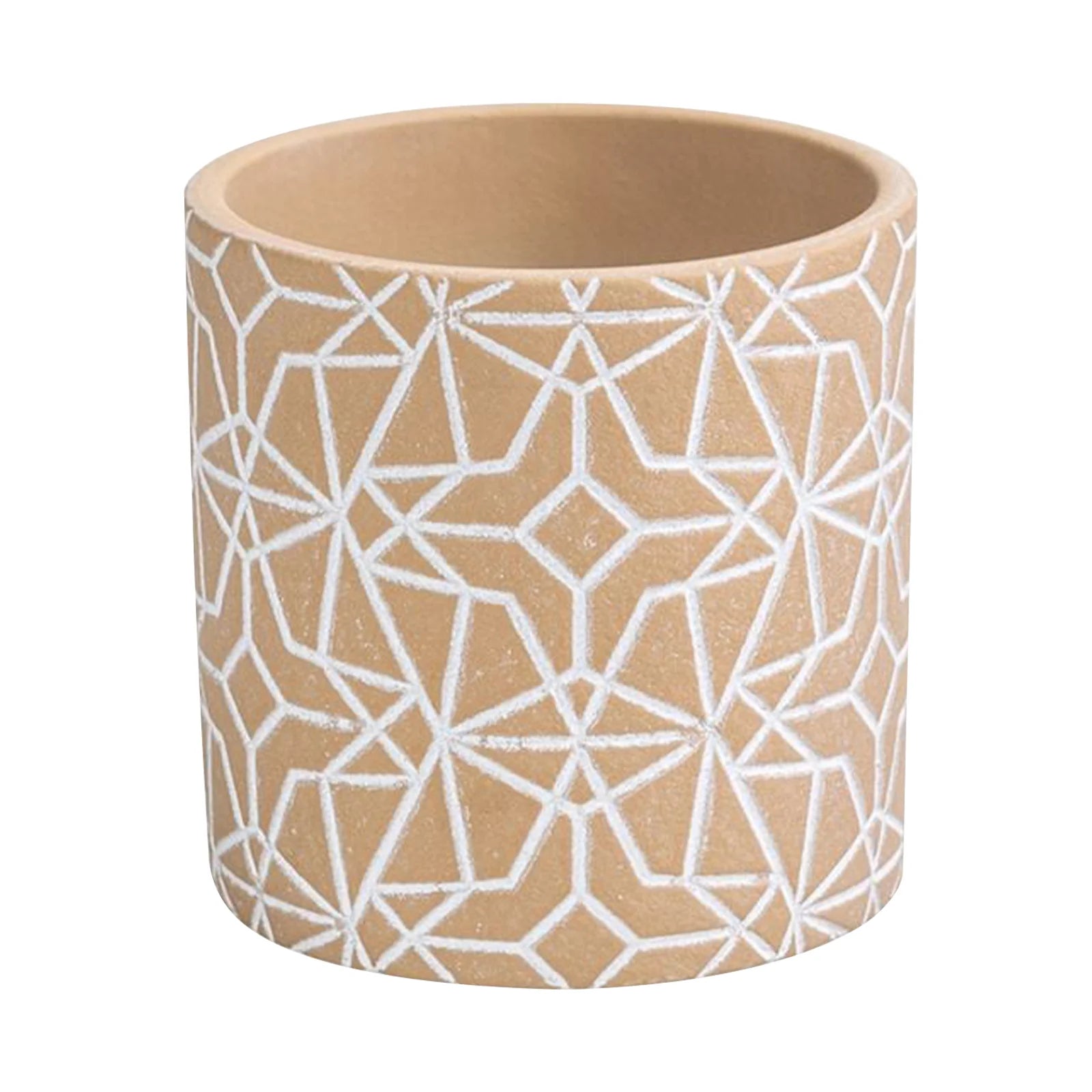 Moda 11.5cm Earth Etch Indoor Concrete Planter, small textured concrete pot with etched pattern for indoor plants