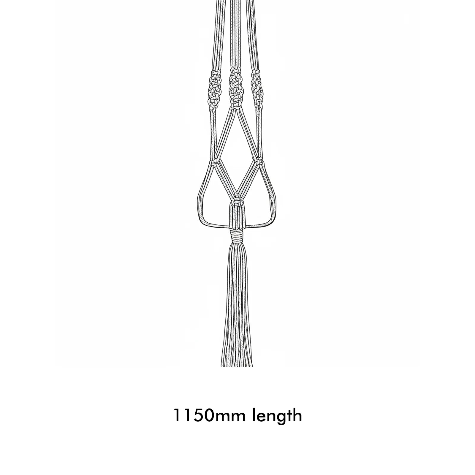 Moda 115cm Gypsy Cotton Macrame Plant Hanger, decorative handcrafted cotton rope hanging pot holder