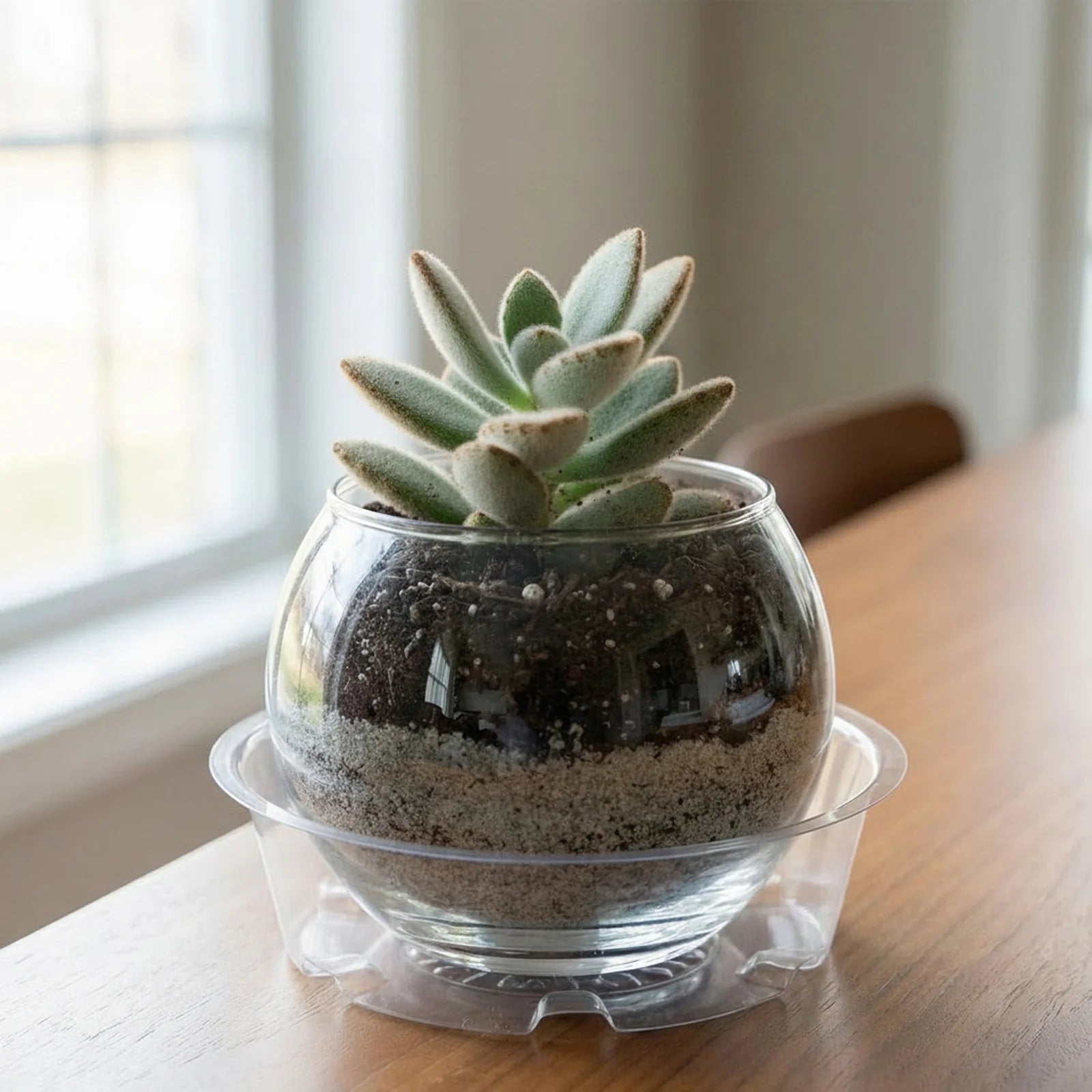 Moda 12.3cm Clear Vinyl Pot Saucer, small flexible clear vinyl drip tray for indoor pots