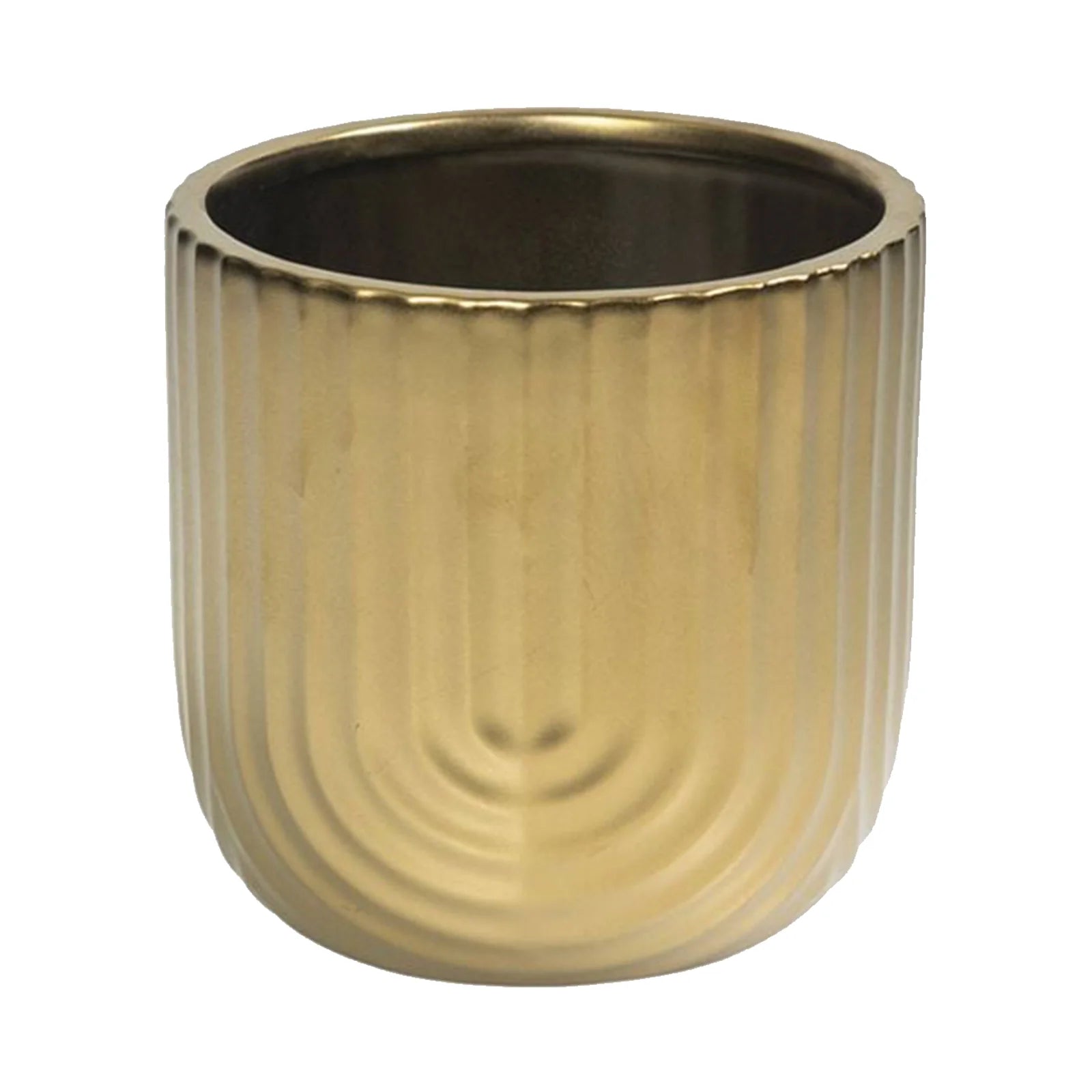 Moda 12cm Gold Rainbow Indoor Ceramic Planter, small colourful glazed ceramic pot for indoor plants