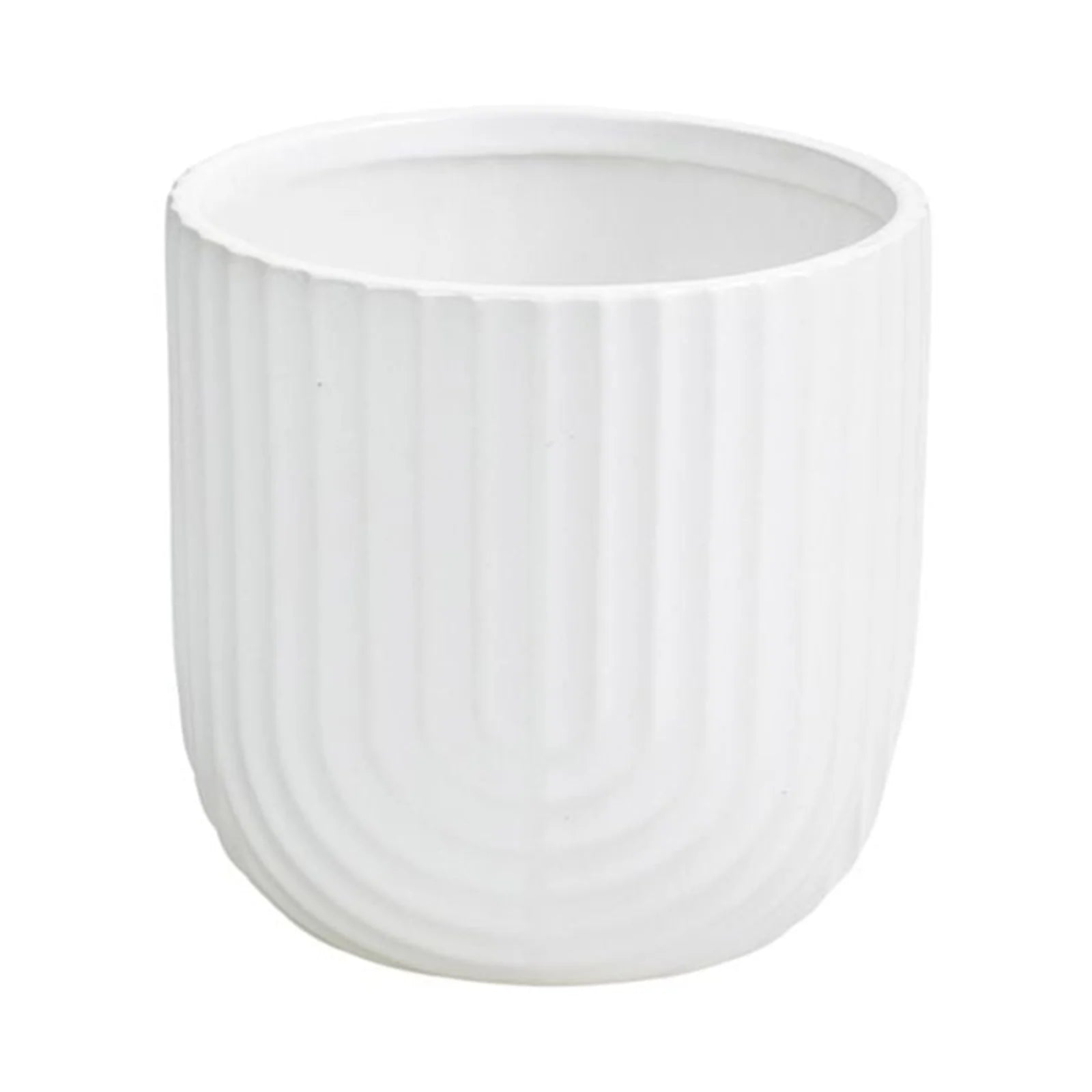 Moda 12cm Off White Rainbow Indoor Ceramic Planter, small off-white glazed rainbow ceramic pot for indoor plants