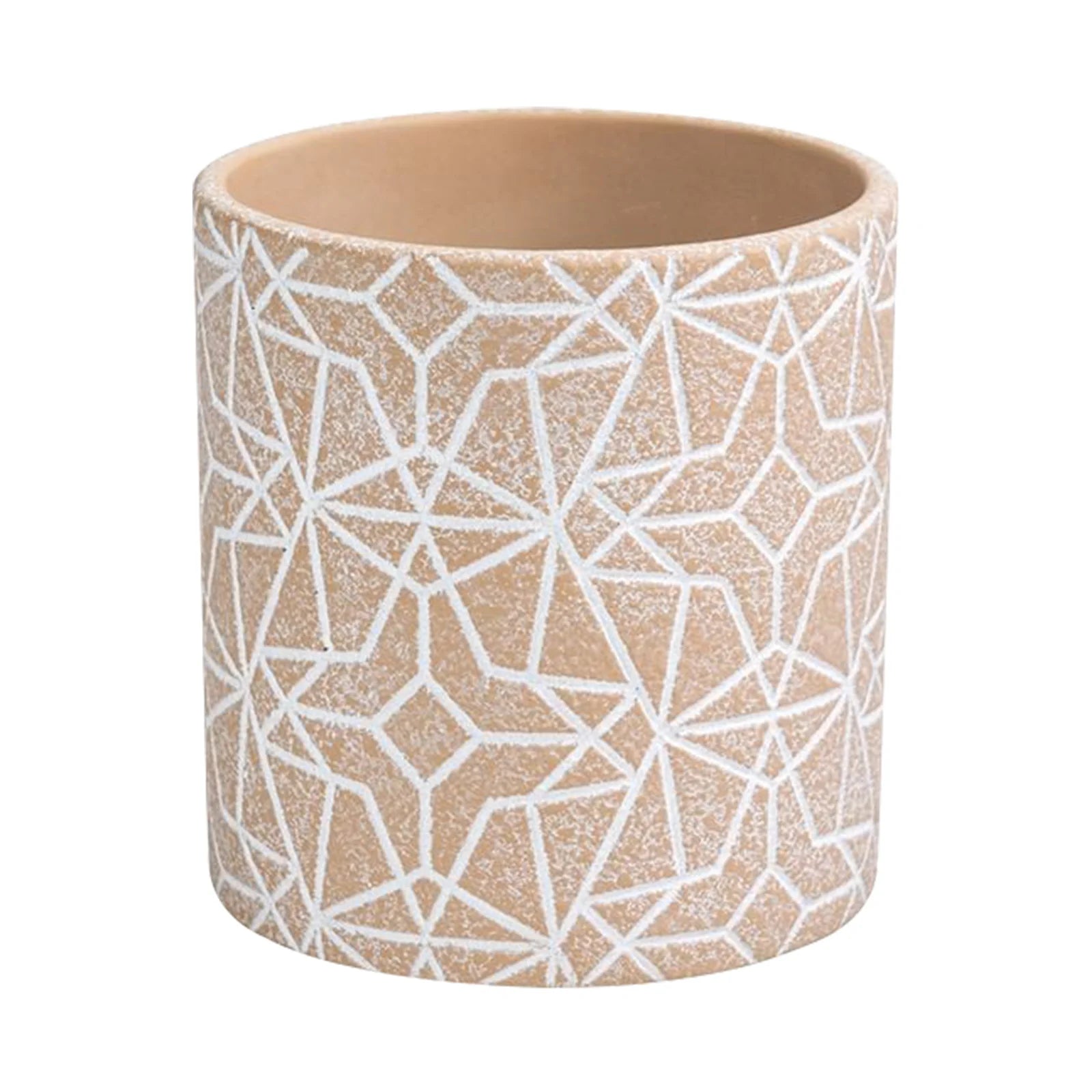 Moda 13.5cm Earth Etch Indoor Concrete Planter, medium textured concrete pot with etched pattern for indoor plants