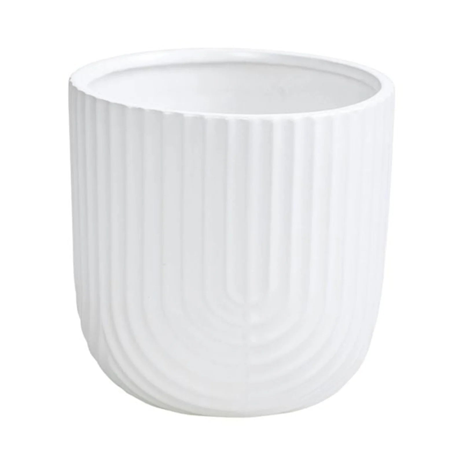 Moda 14.5cm Off White Rainbow Indoor Ceramic Planter, medium off-white glazed rainbow ceramic pot for indoor plants