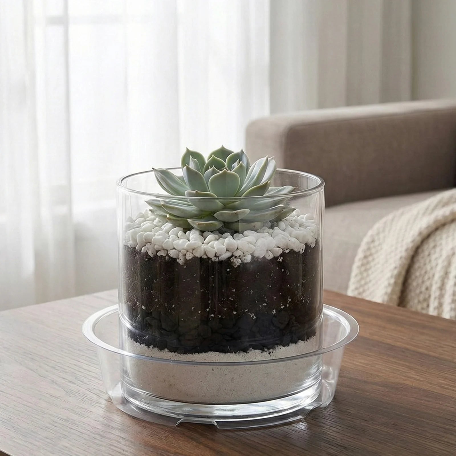 Moda 15.2cm Clear Vinyl Pot Saucer, medium flexible clear vinyl drip tray for indoor pots