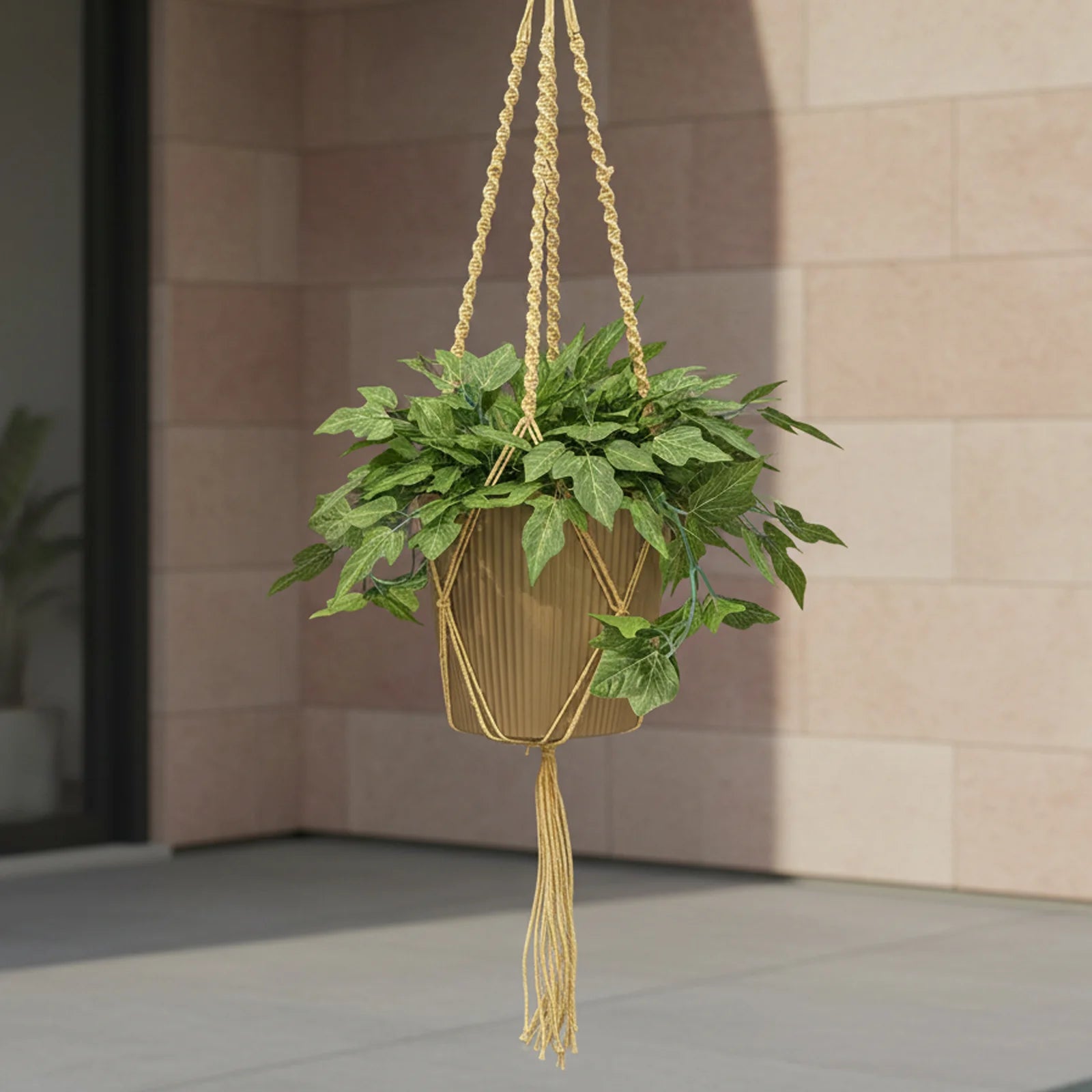 Moda 155cm Boho Jute Macrame Pot Hanger, long natural jute rope hanging planter for indoor and outdoor plants