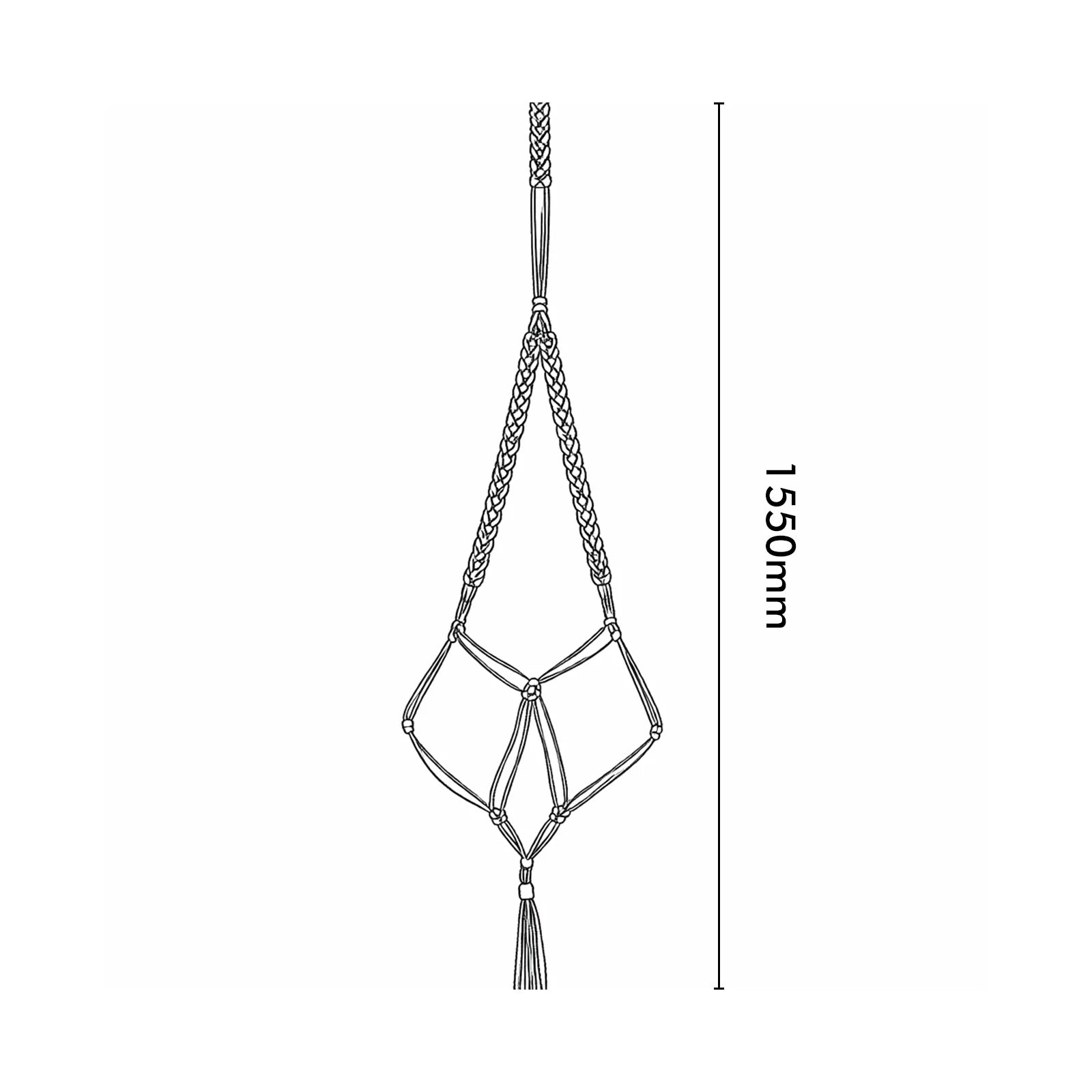 Moda 155cm Boho Jute Macrame Pot Hanger, long natural jute rope hanging planter for indoor and outdoor plants