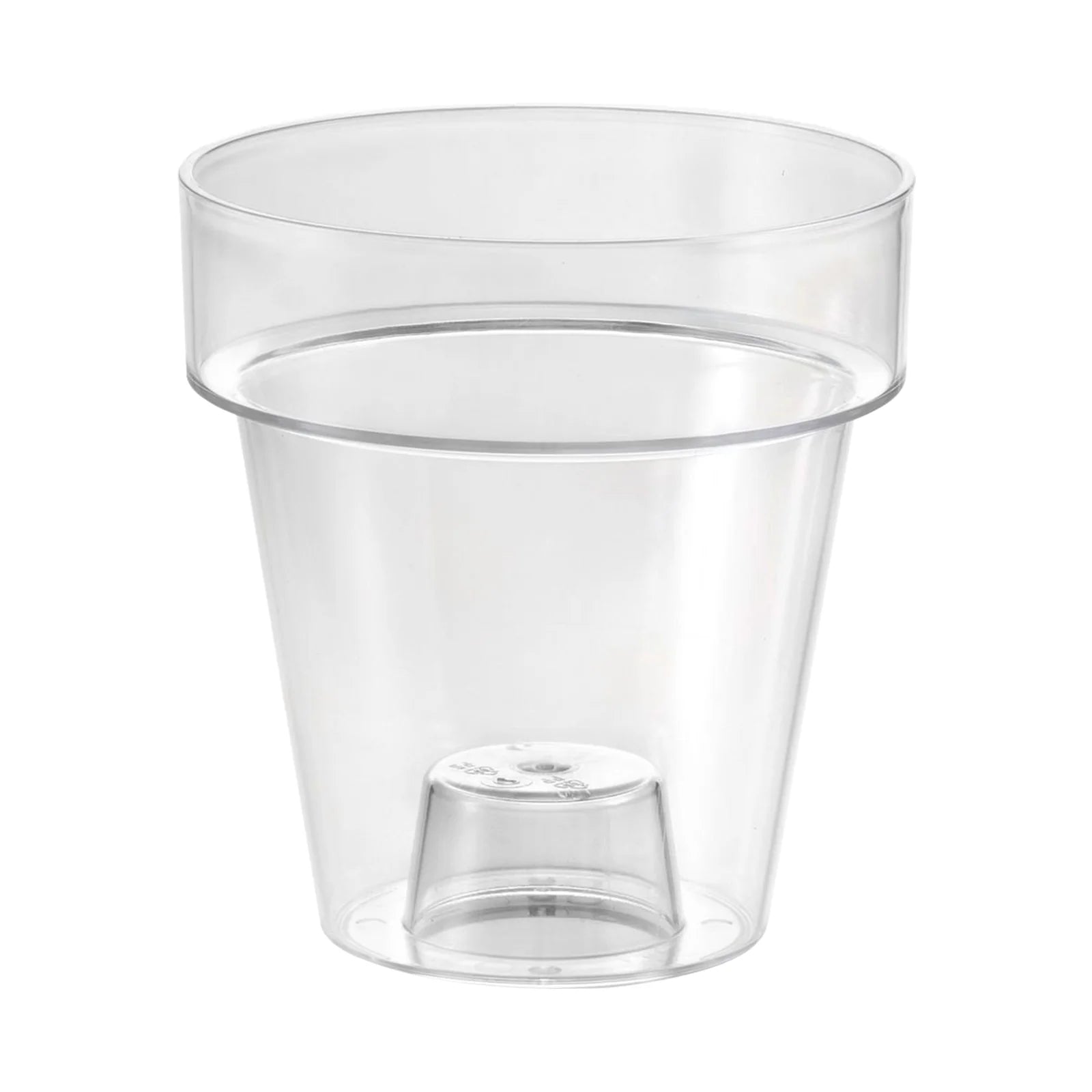 Moda 15cm Clear Round Orchid Planter, transparent plastic pot designed for orchids to expose roots to light