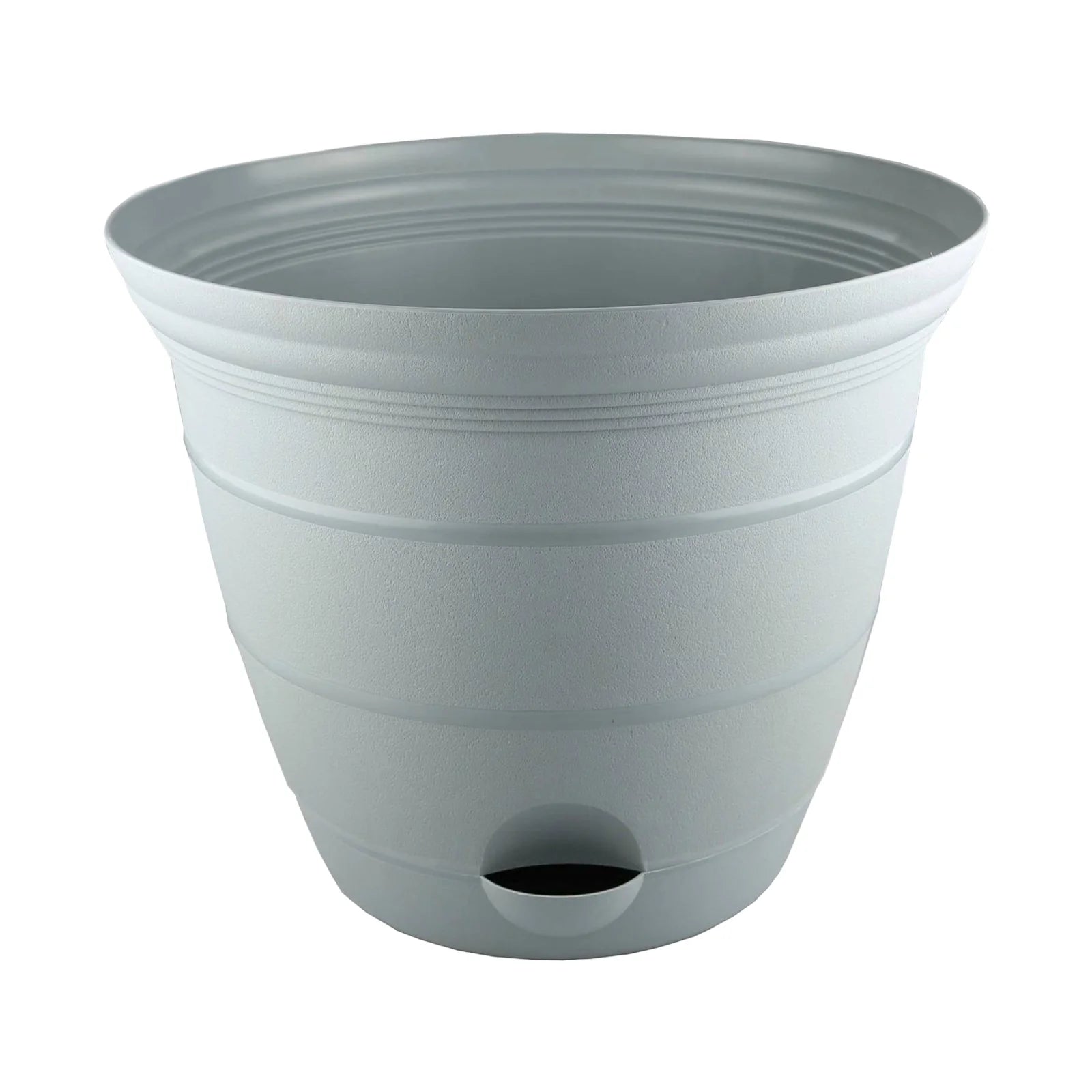 Moda 15cm Grey Roman Self-Watering Planter, small grey classic-style pot with built-in water reservoir