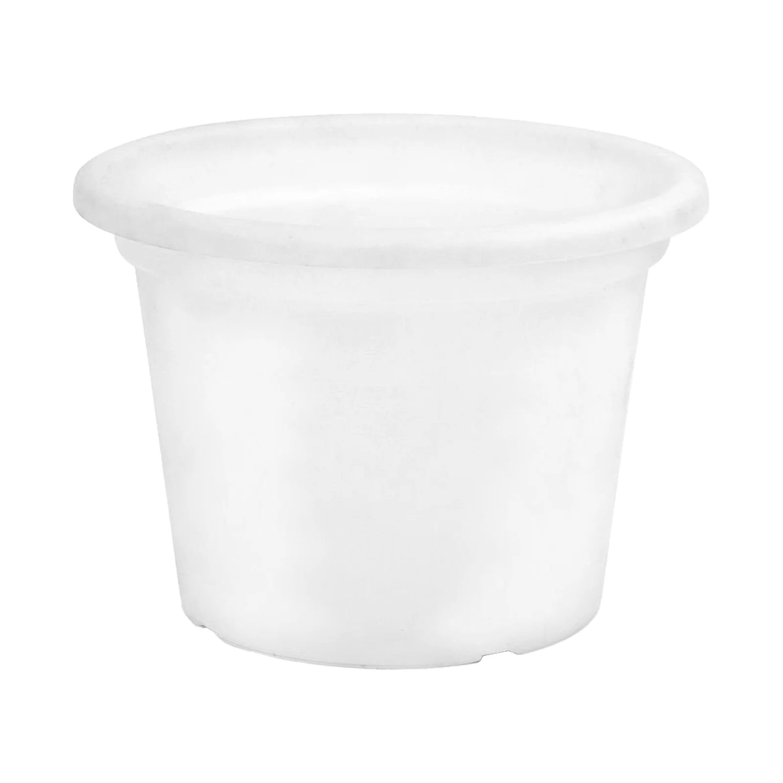 Moda 15cm White Transparent Round Cylinder Plastic Pot, small white transparent cylindrical plastic pot for indoor plants