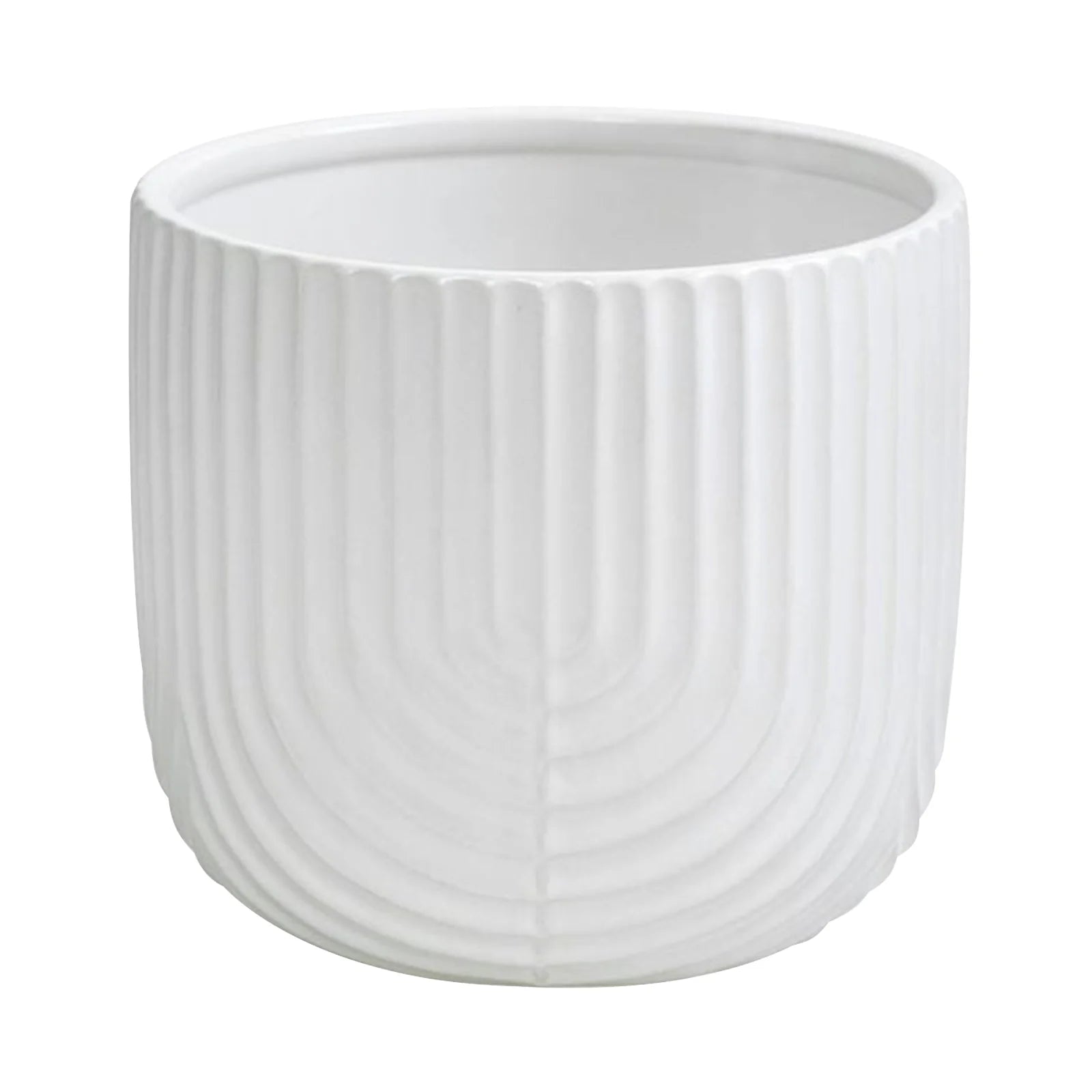 Moda 16cm Off White Rainbow Indoor Ceramic Planter, large off-white glazed rainbow ceramic pot for indoor plants