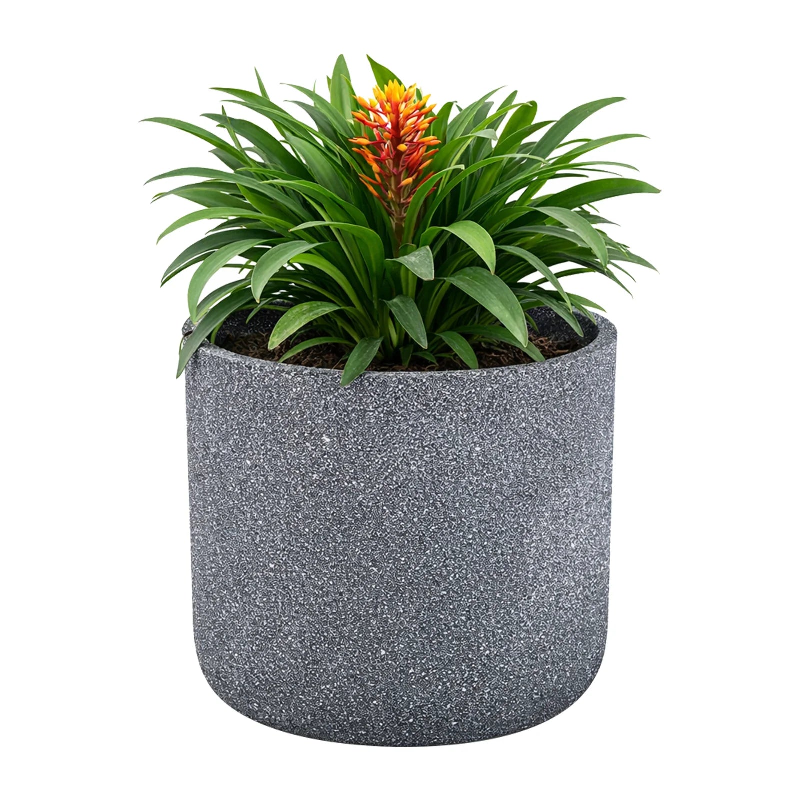 Moda 18cm Charcoal Stonelite Sphere Planter, small round ball-shaped charcoal lightweight stone-look pot