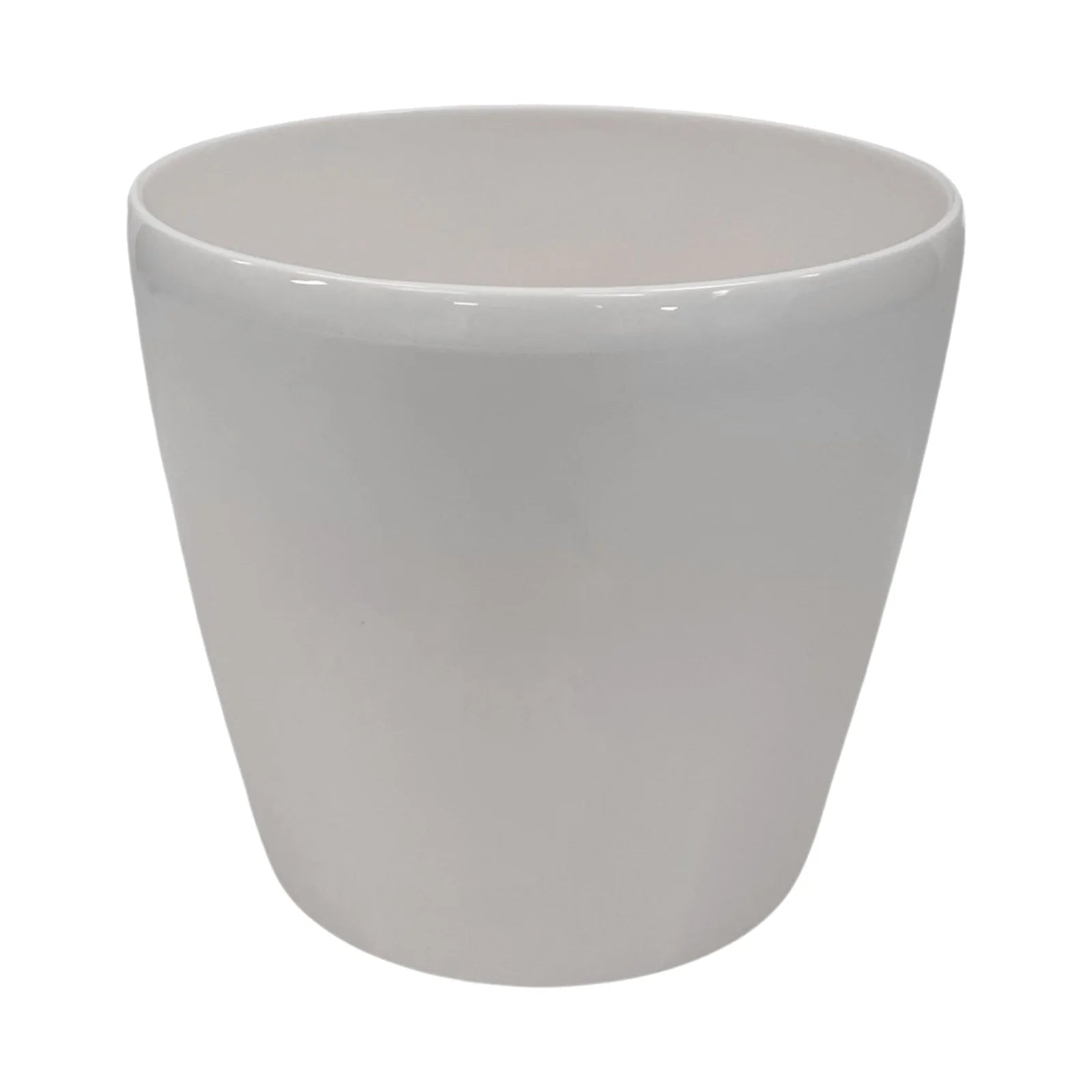 Moda 18cm Warm White Round Premium Self-Watering Plastic Pot, small warm white pot with built-in water reservoir