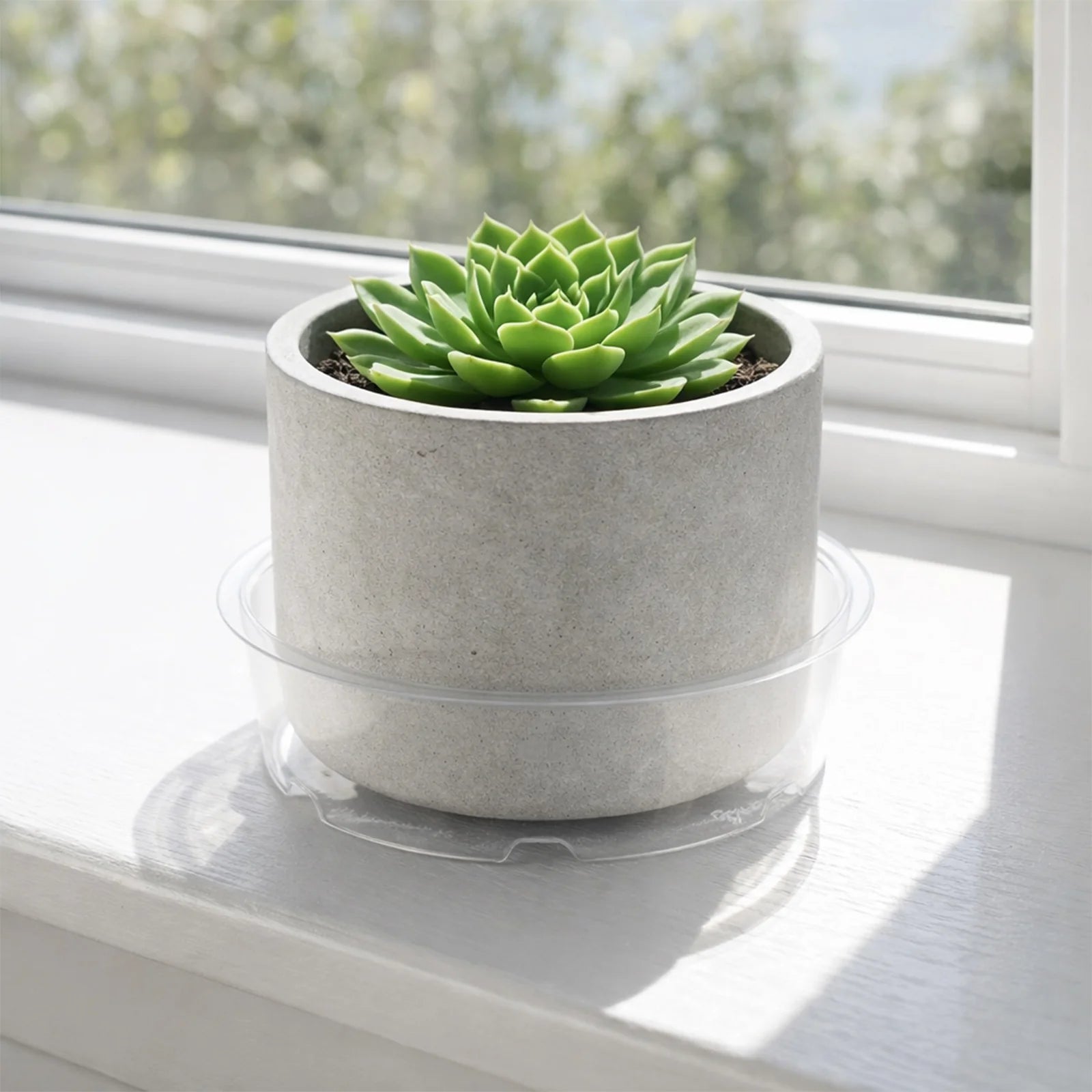 Moda 20cm Clear Vinyl Pot Saucer, large flexible clear vinyl drip tray for indoor pots