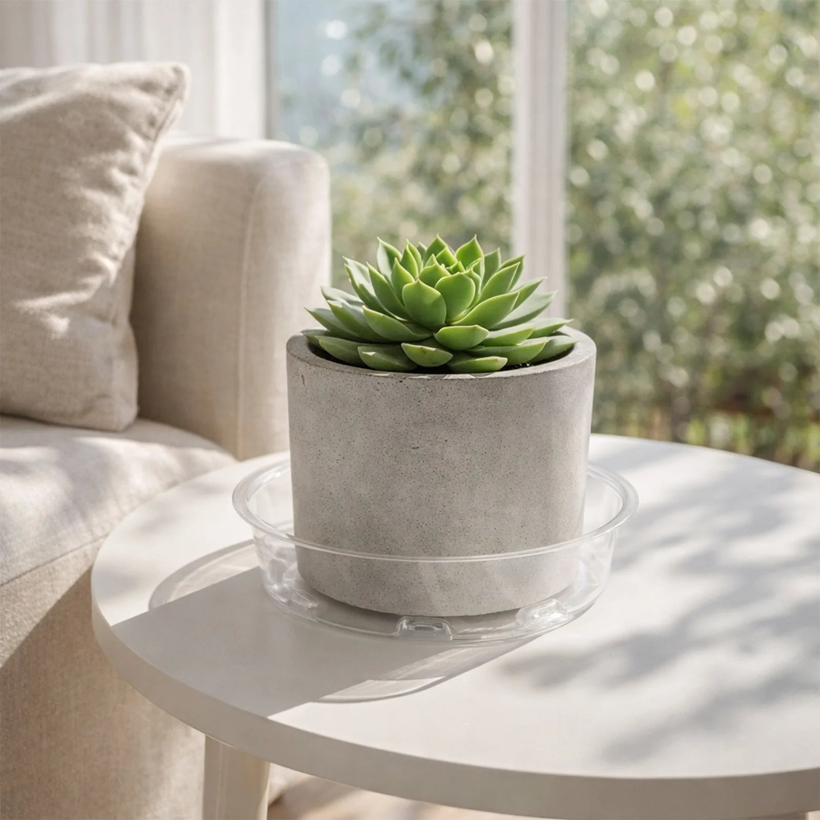 Moda 20cm Clear Vinyl Pot Saucer, large flexible clear vinyl drip tray for indoor pots
