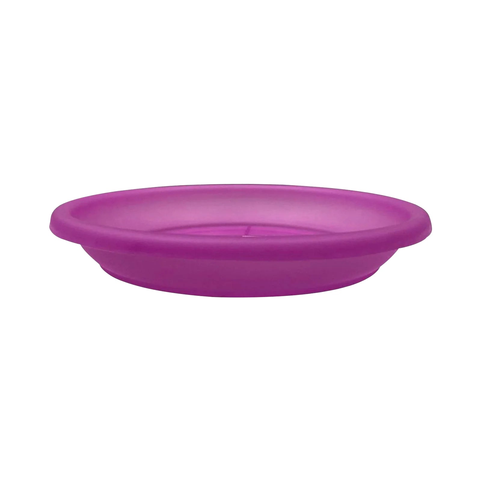 Moda 22cm Purple Transparent Round Plant Saucer, medium purple clear plastic drip tray for indoor pots