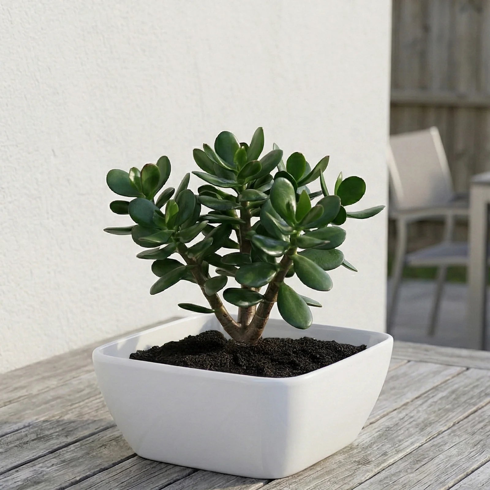 Moda 22cm White Self-Watering Low Bowl Planter, white plastic shallow bowl pot with built-in water reservoir