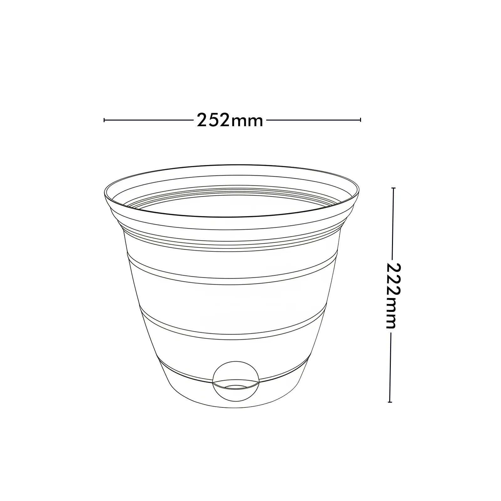 Moda 25cm Grey Roman Self-Watering Planter, large grey classic-style pot with built-in water reservoir