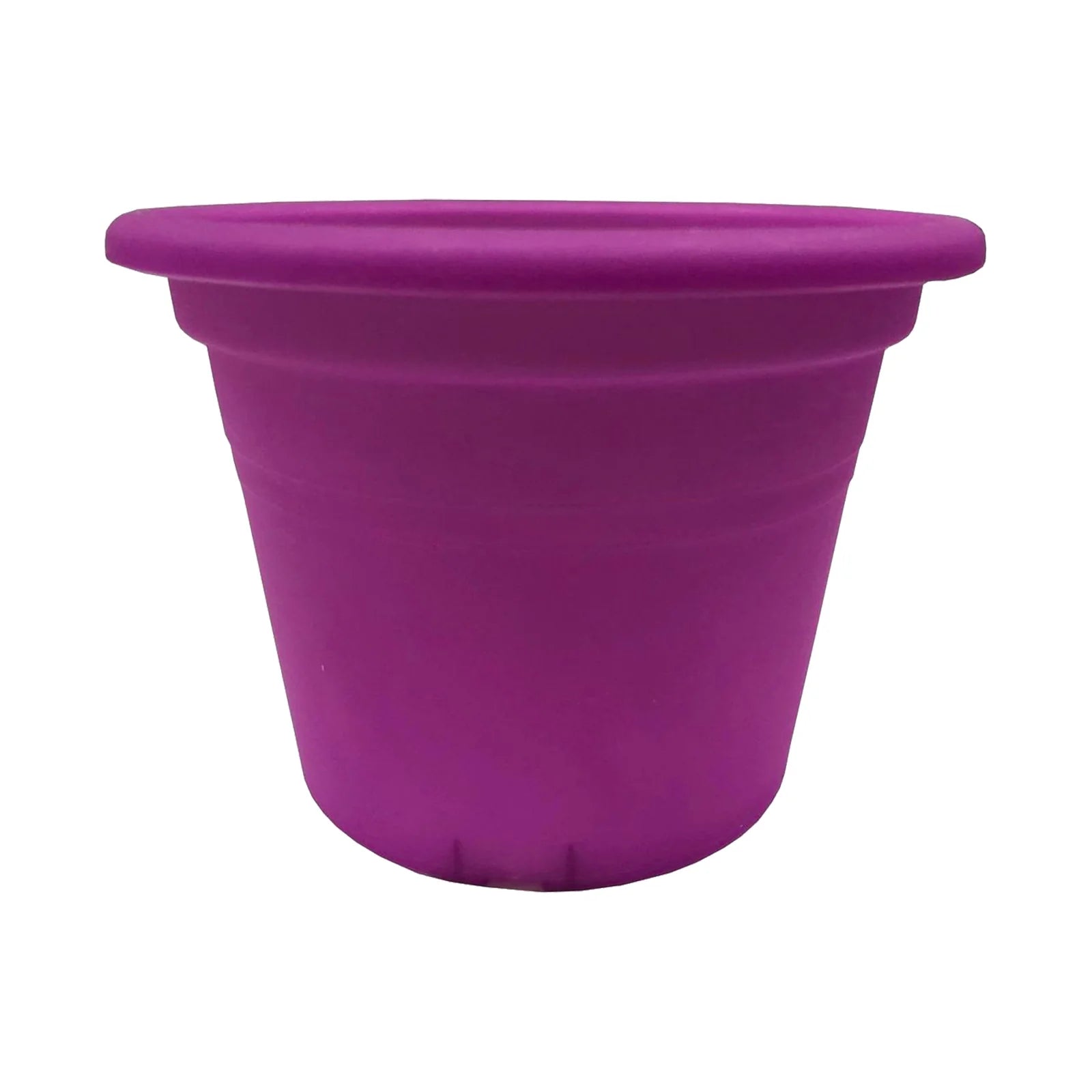Moda 25cm Purple Round Transparent Cylinder Planter, medium purple transparent cylindrical plastic pot for indoor plants