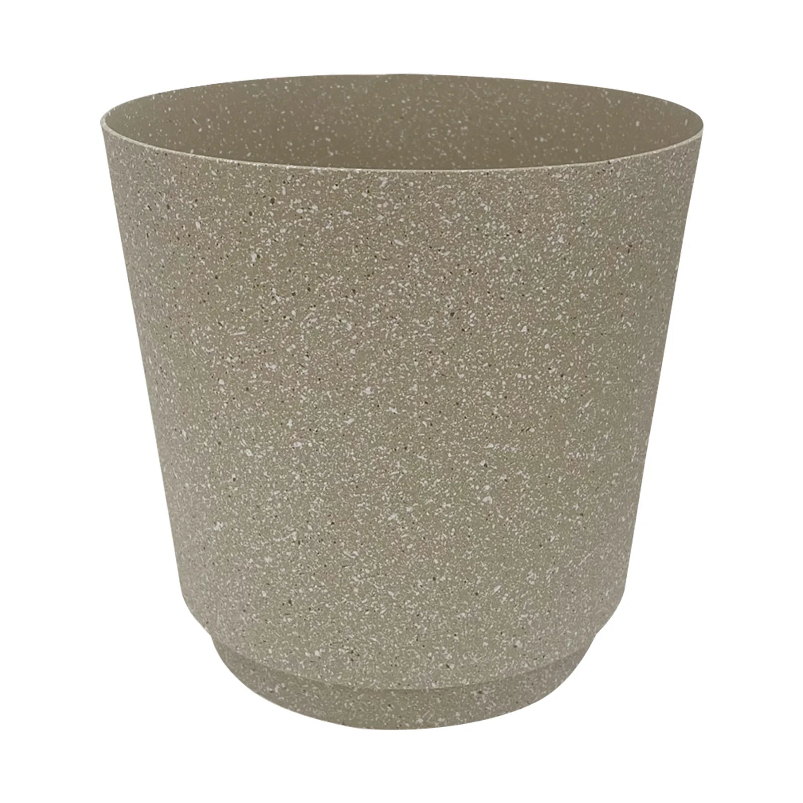 Moda 28cm Beige Round StoneLite Self-Watering Plastic Pot, large beige stone-look pot with self-watering reservoir