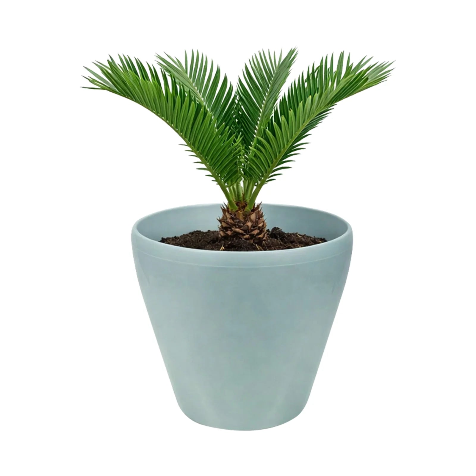 Moda 28cm Blue Round Premium Self-Watering Plastic Pot, large blue pot with built-in water reservoir