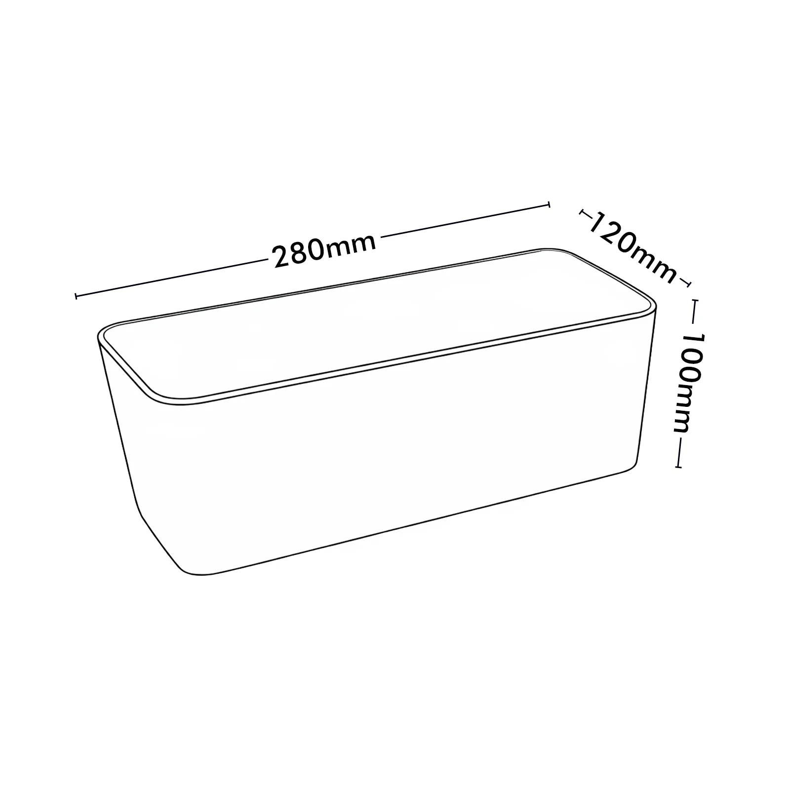 Moda 28cm White Self-Watering Trough Planter, white rectangular plastic pot with self-watering system
