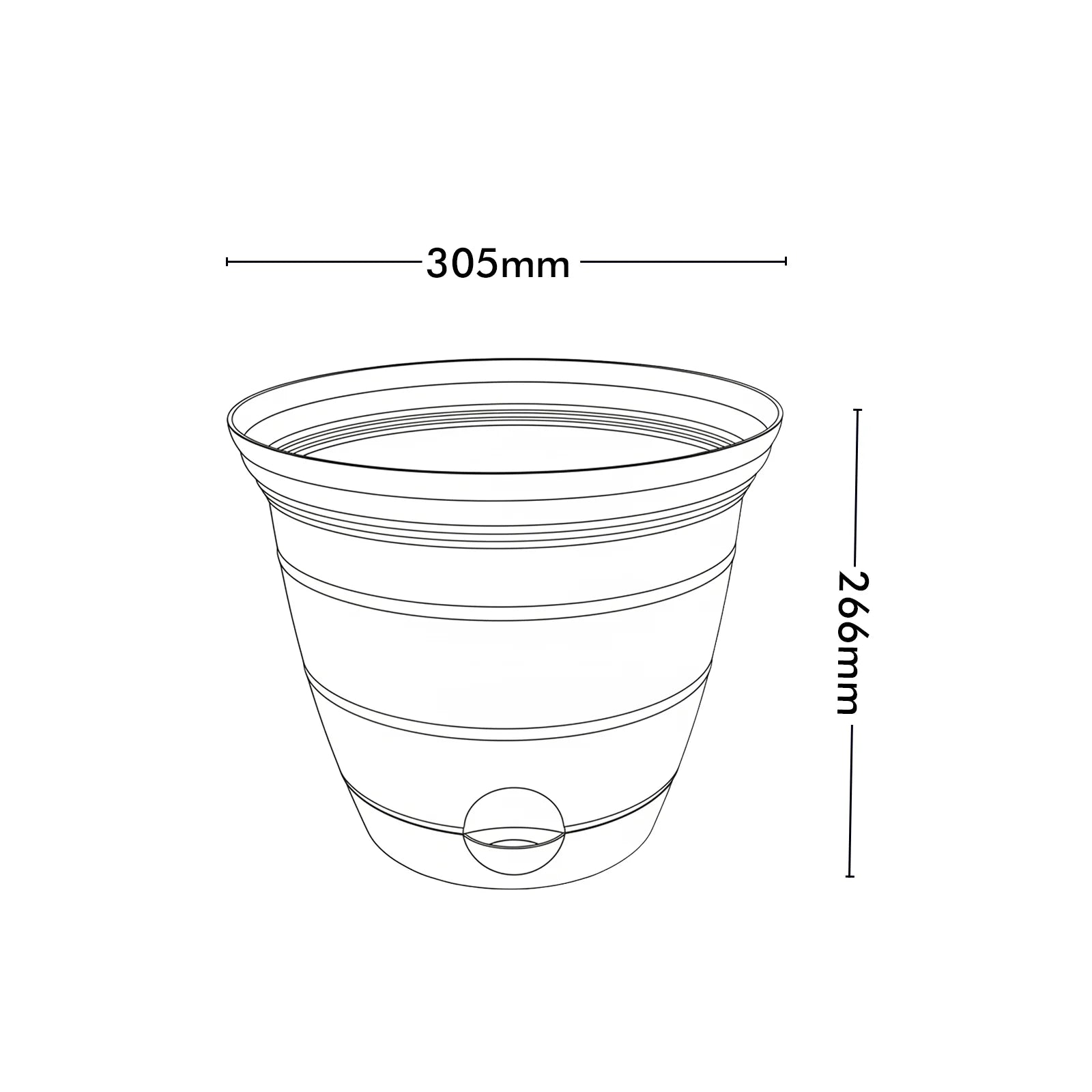 Moda 30cm Charcoal Roman Self-Watering Planter, extra large charcoal classic-style pot with built-in water reservoir