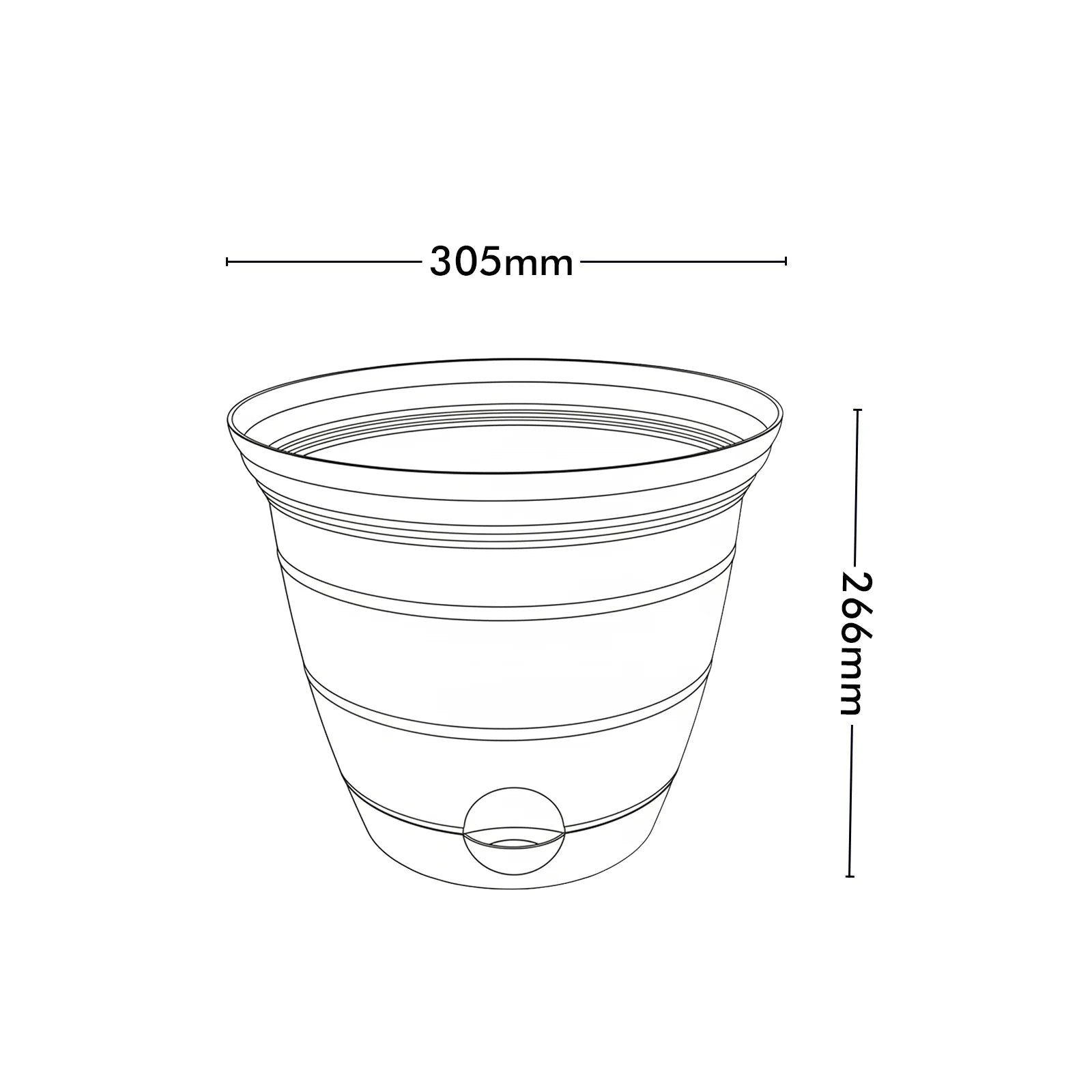 Moda 30cm Grey Roman Self-Watering Planter, extra large grey classic-style pot with built-in water reservoir