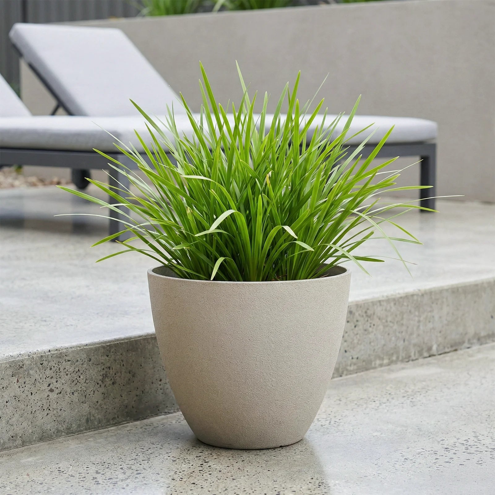 Moda 30cm Sandstone Faux Planter, lightweight sandstone faux stone effect round pot for indoor and outdoor use