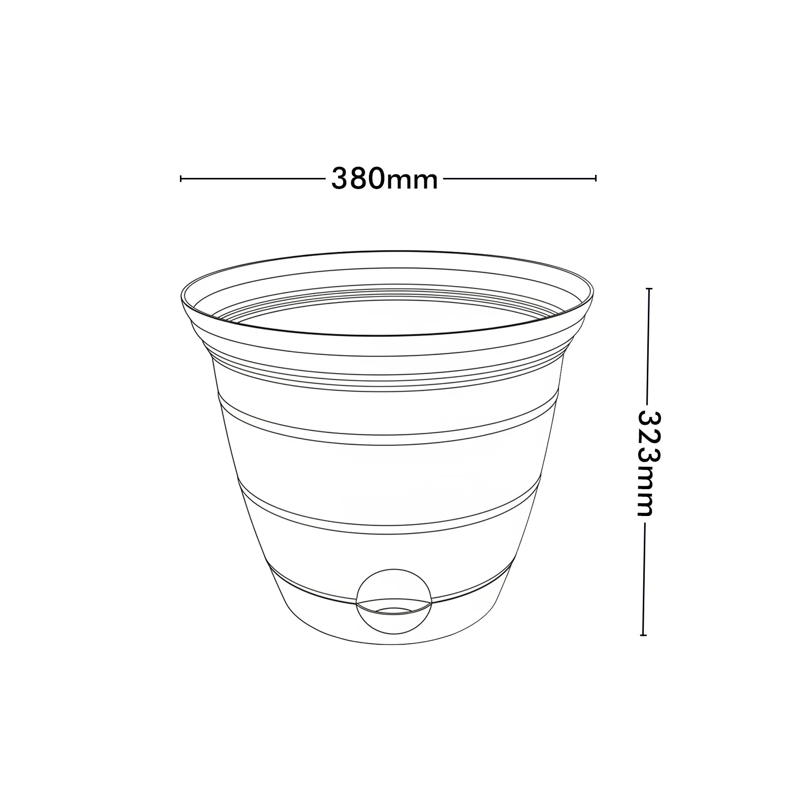 Moda 38cm Charcoal Roman Self-Watering Planter, jumbo charcoal classic-style pot with built-in water reservoir