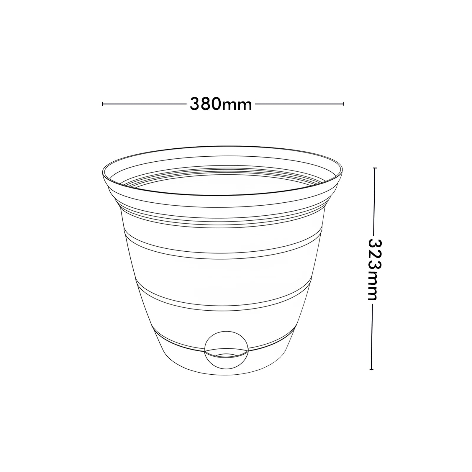 Moda 38cm Grey Roman Self-Watering Planter, jumbo grey classic-style pot with built-in water reservoir