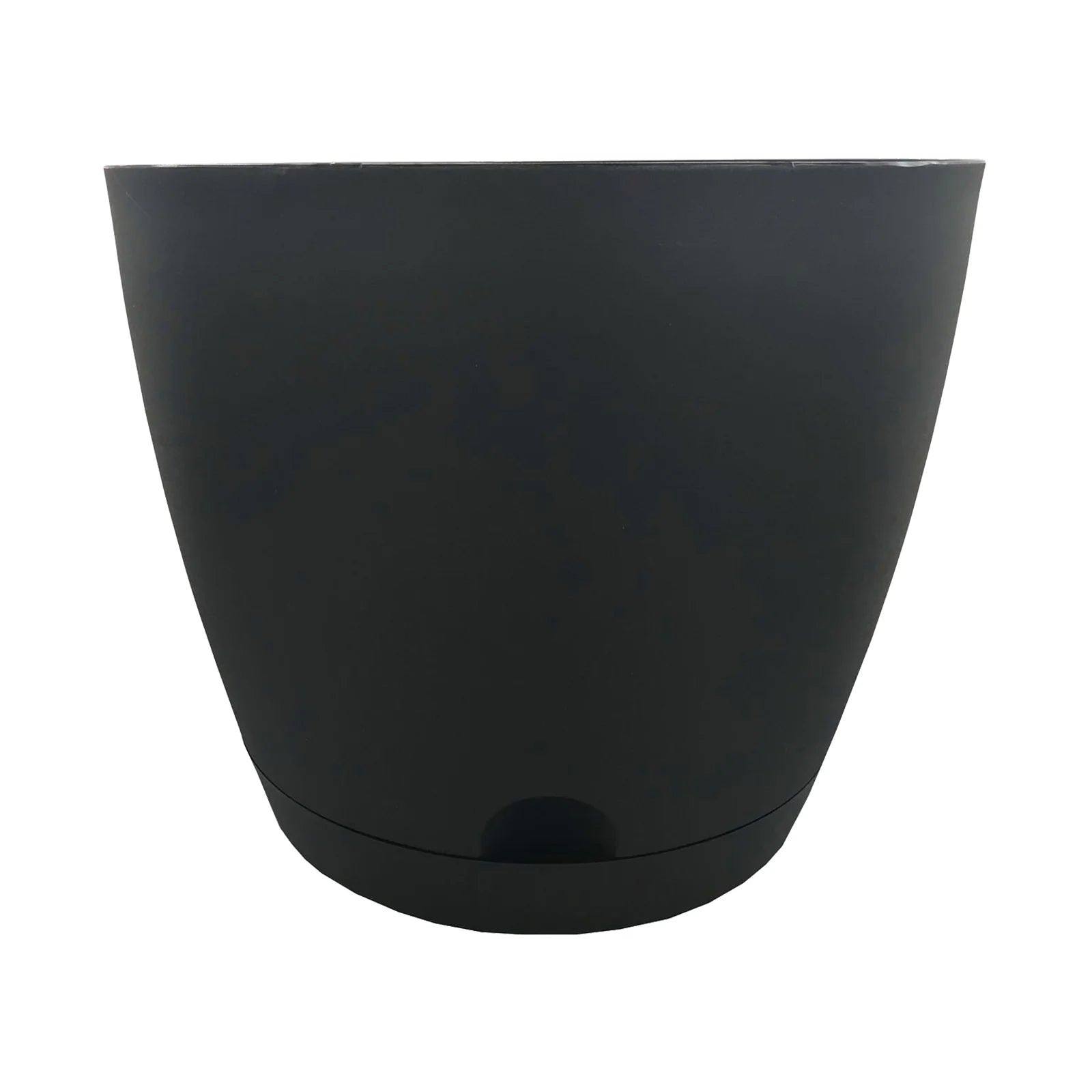 Moda 46cm Charcoal Oslo Self-Watering Planter, XXL charcoal modern round pot with built-in water reservoir