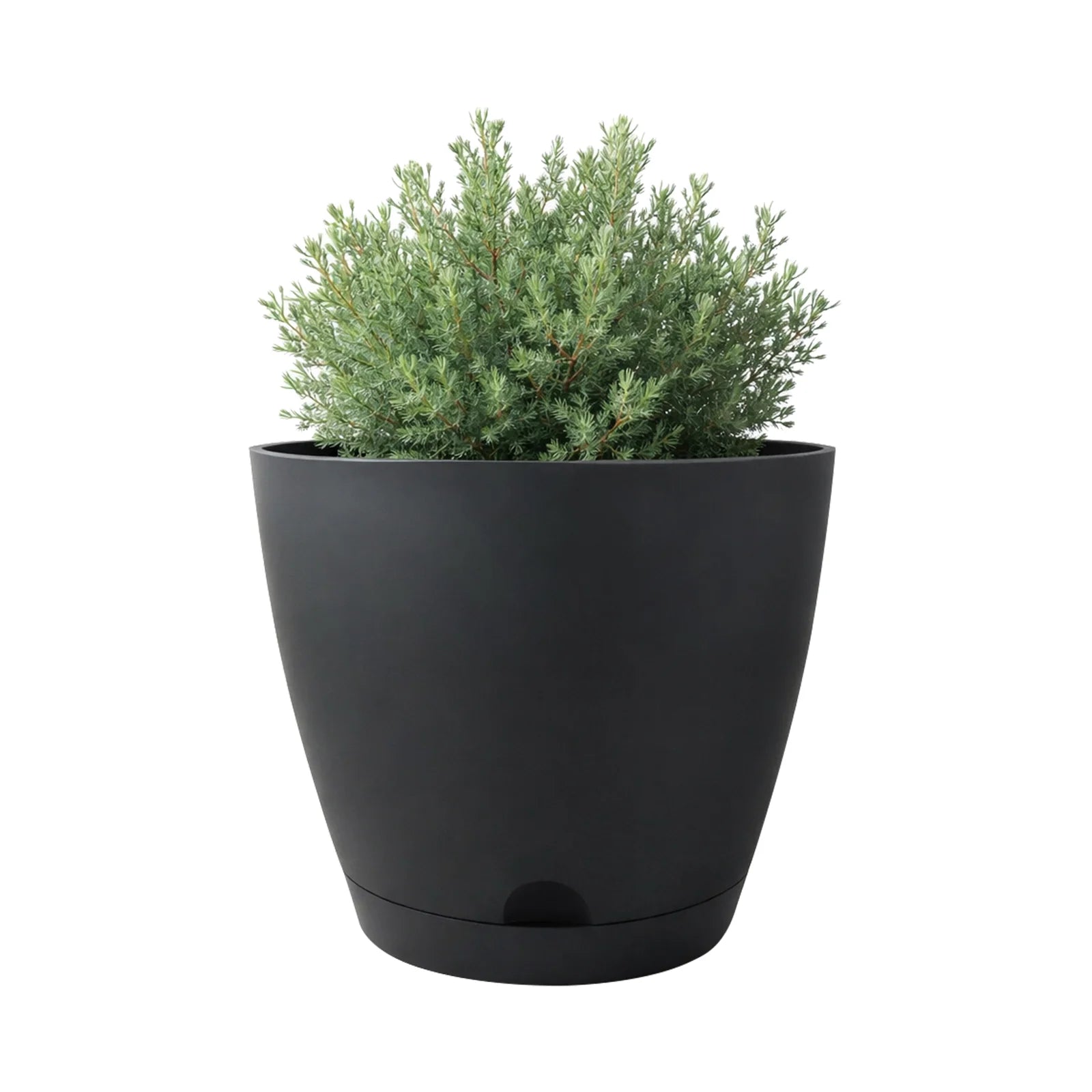 Moda 46cm Charcoal Oslo Self-Watering Planter, XXL charcoal modern round pot with built-in water reservoir
