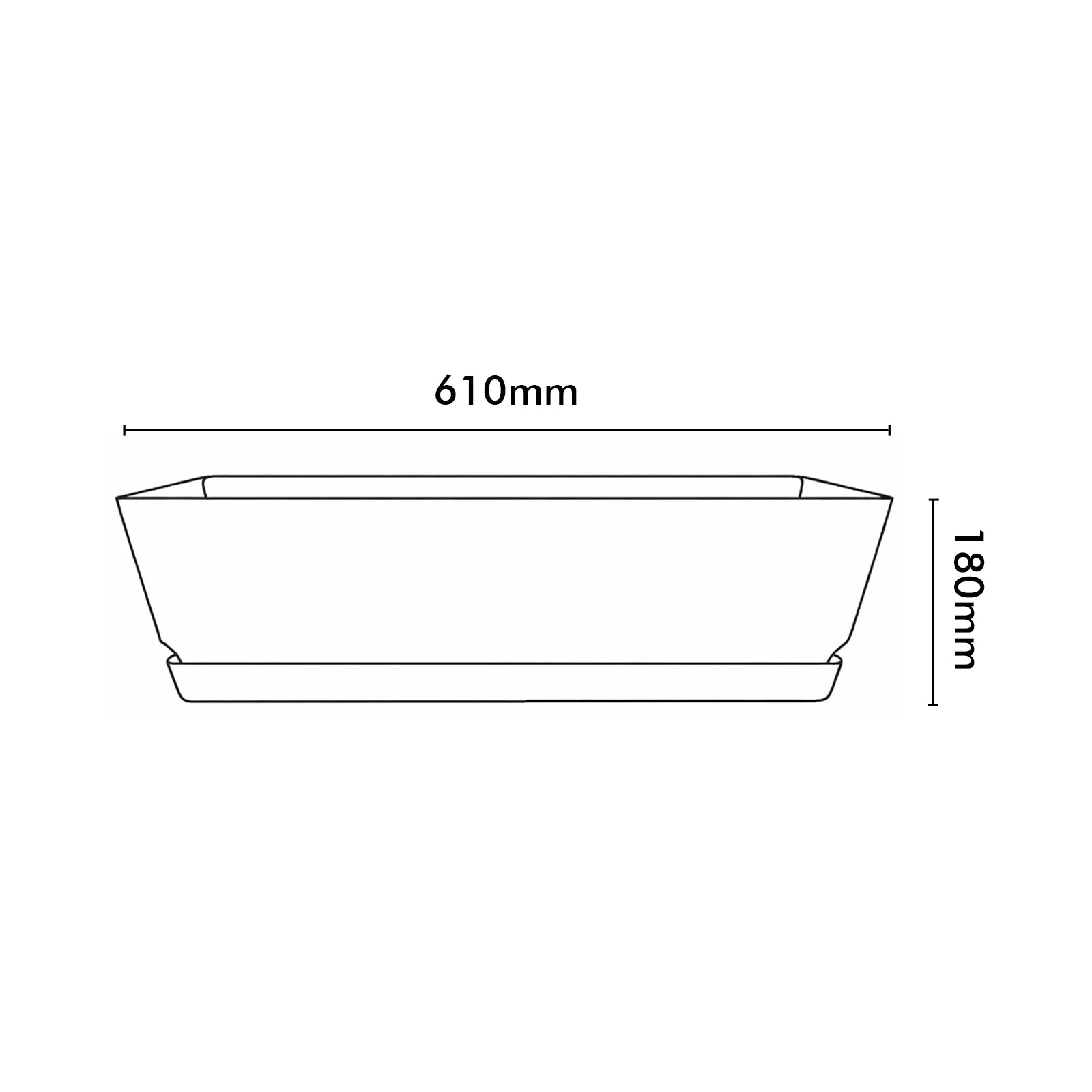 Moda 61cm Charcoal Oslo Self-Watering Trough Planter, large charcoal rectangular trough with water reservoir for outdoor use